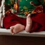 newborn photography, infant, feet, ao dai, costume, newborn, baby, child, little, sleep, cute, photoshoot, pose, portrait